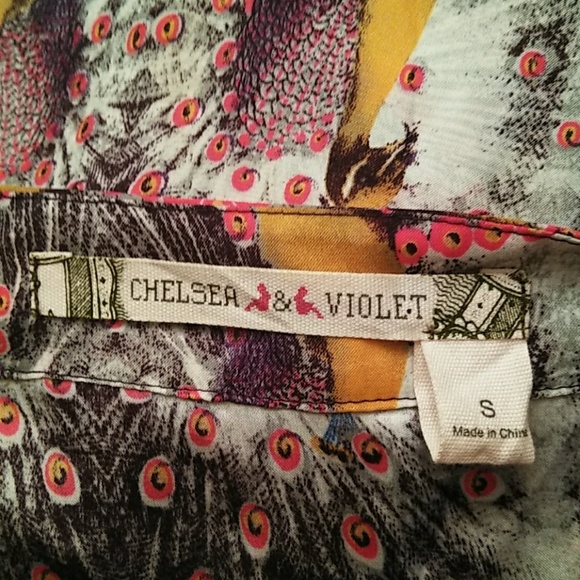 Chelsea & Violet Dress Peacock print sequined shirt dress - Picture 5 of 7